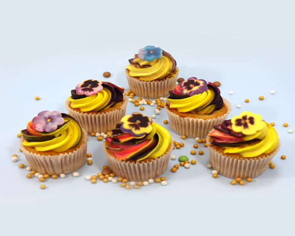 Floral Rainbow cupcakes