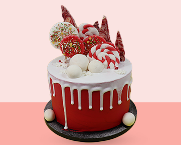 Peppermint Swirl Lollipop Delight Cake