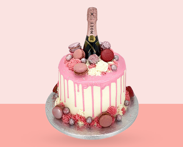 Pink Moet Majesty Cake